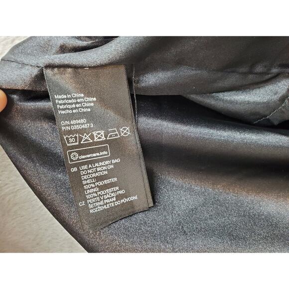 H&M Mini Skirt Women 14 Black Sequin Metallic Embroidered Beaded Sequin Back Zip - Picture 7 of 7